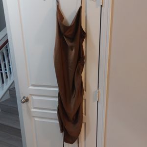 Nasty Gal Brown Chocolate Long Dress 16